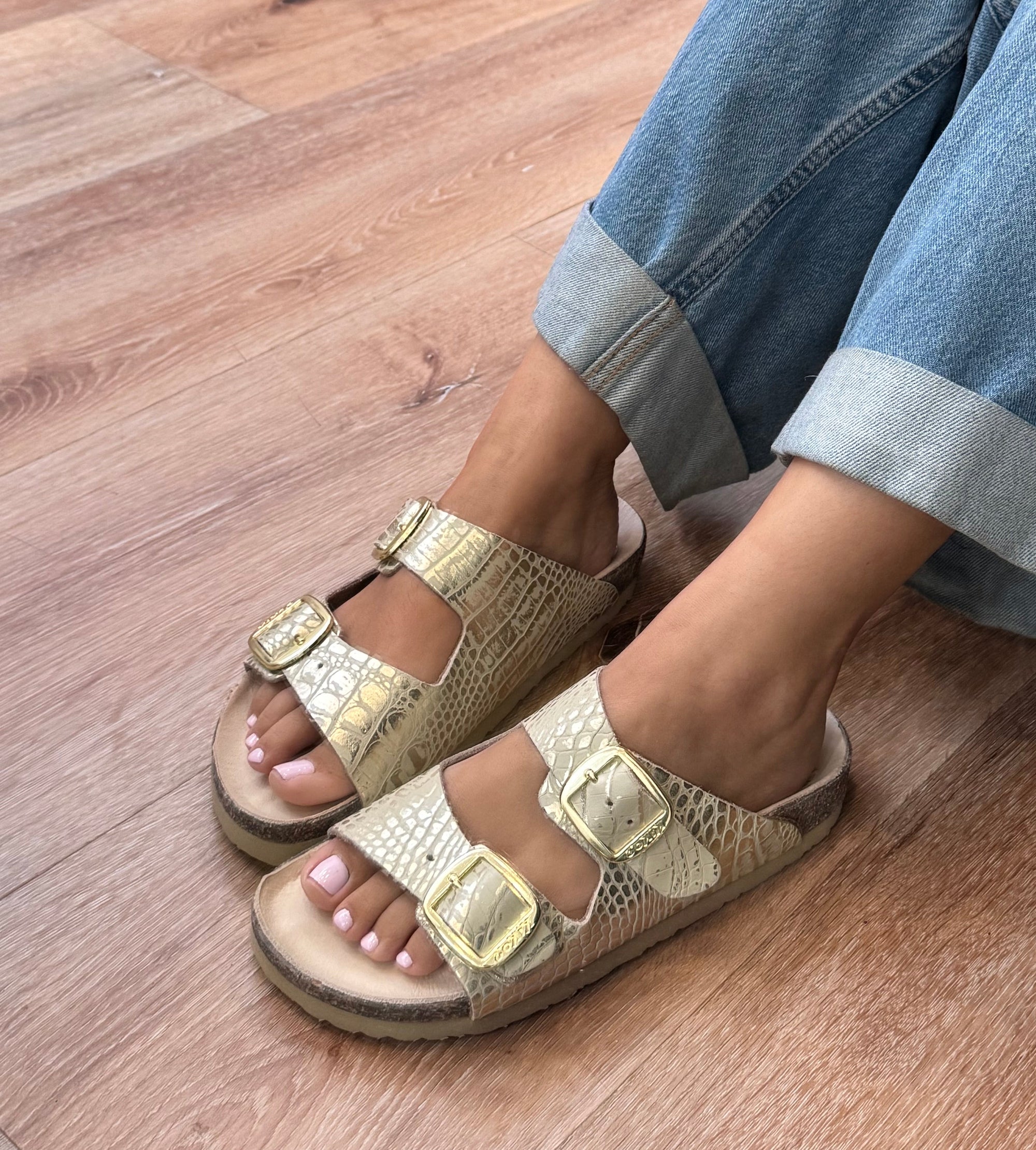 SANDALIA CLOVER COMBI NATU/ORO