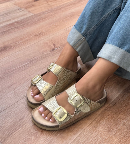 SANDALIA CLOVER COMBI NATU/ORO