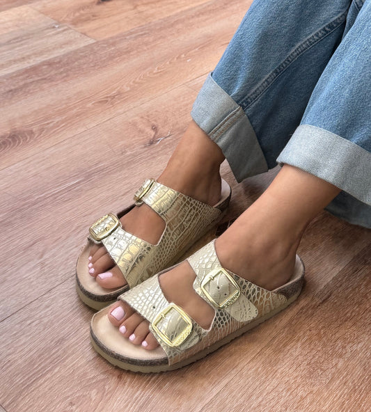 SANDALIA CLOVER COMBI NATU/ORO