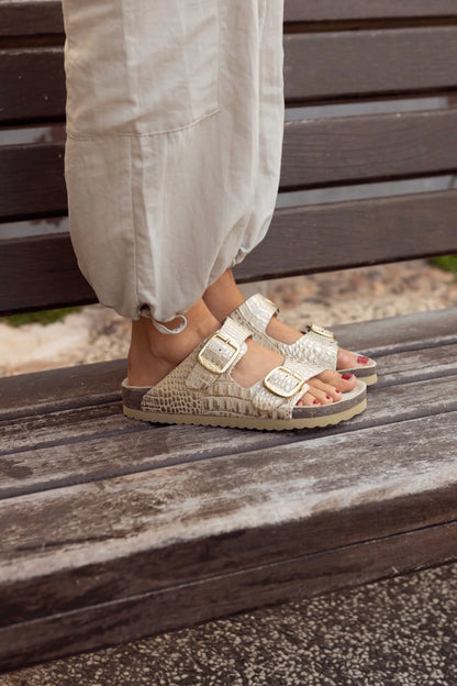 SANDALIA CLOVER COMBI NATU/ORO