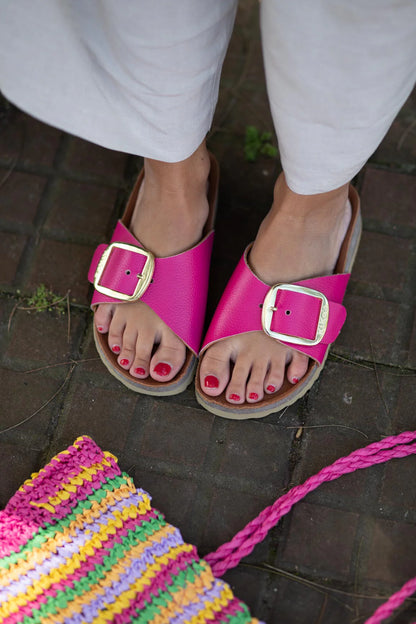 SANDALIA CLOVER 1 HEBILLA FUCSIA
