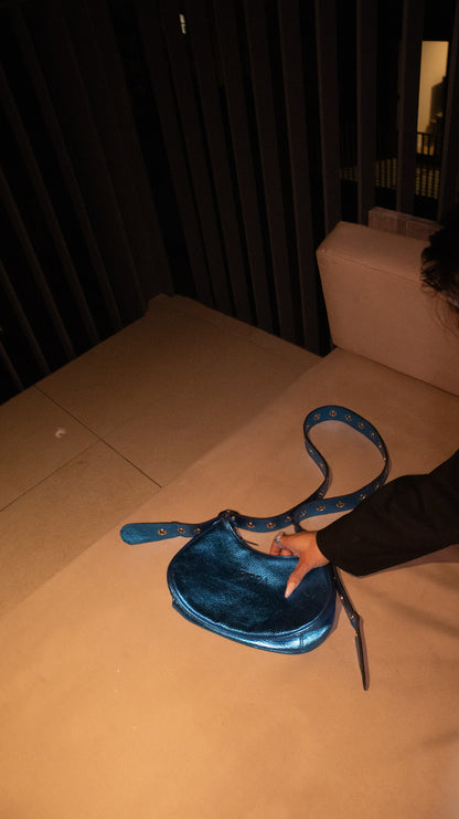 CARTERA JUANA METALIZADA AZUL